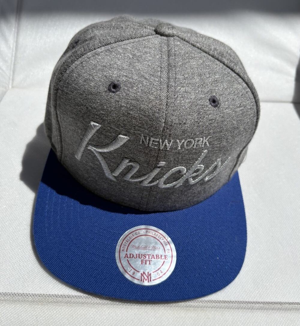 Mitchell & Ness New York Knicks SnapBack Hat NBA Finals Gray Wool Cap NEW